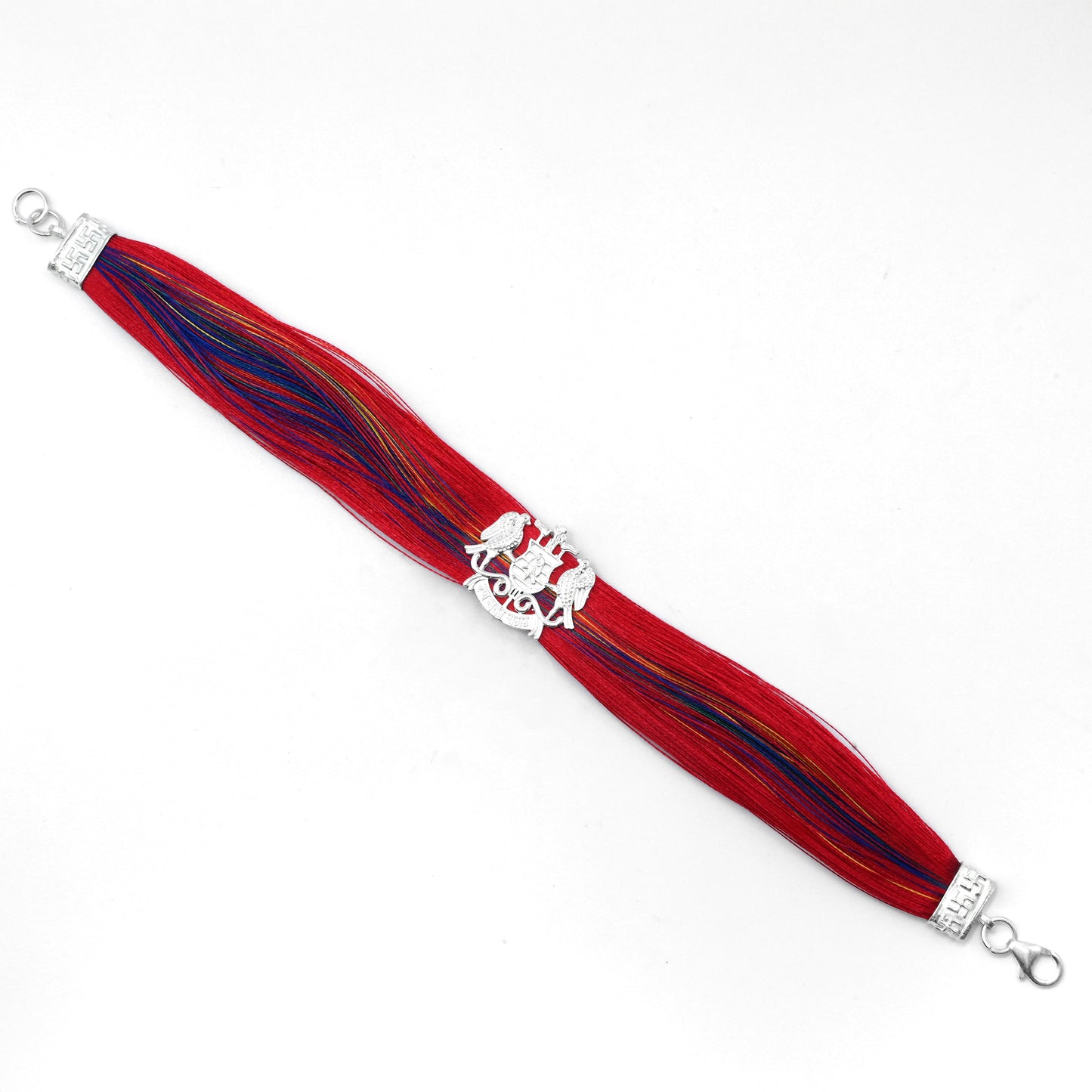 Traditional Silver Dhaga Moli with Eagles and Shield Motif