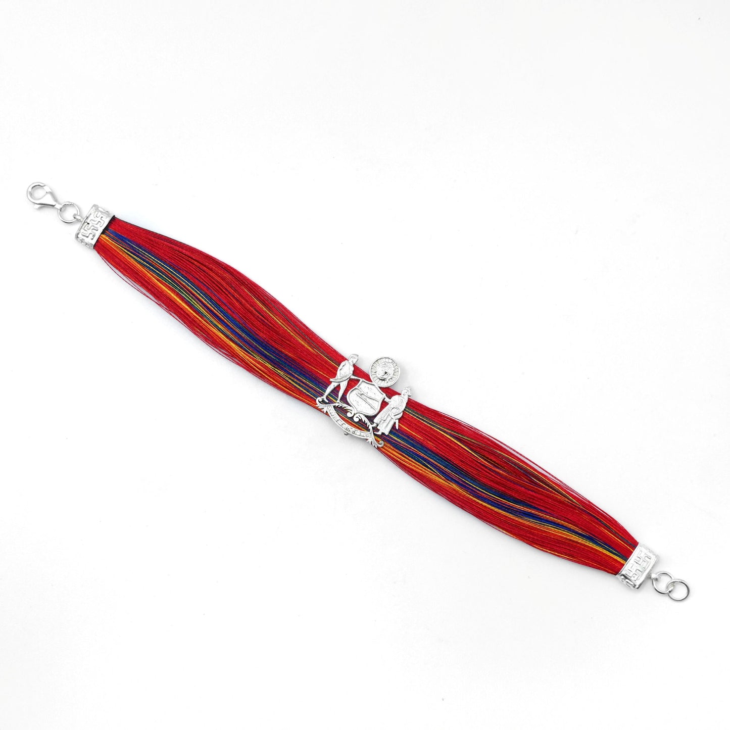 Silver Dhaga Moli with Two Majestic Royal Warrior Symbols