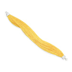 Load image into Gallery viewer, Elegant silver moli featuring a vibrant yellow thread design for a bright, cheerful look