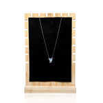 Load image into Gallery viewer, Sterling Silver Necklace with Stunning Light Blue Center Stone & Pink Detail Pendant.