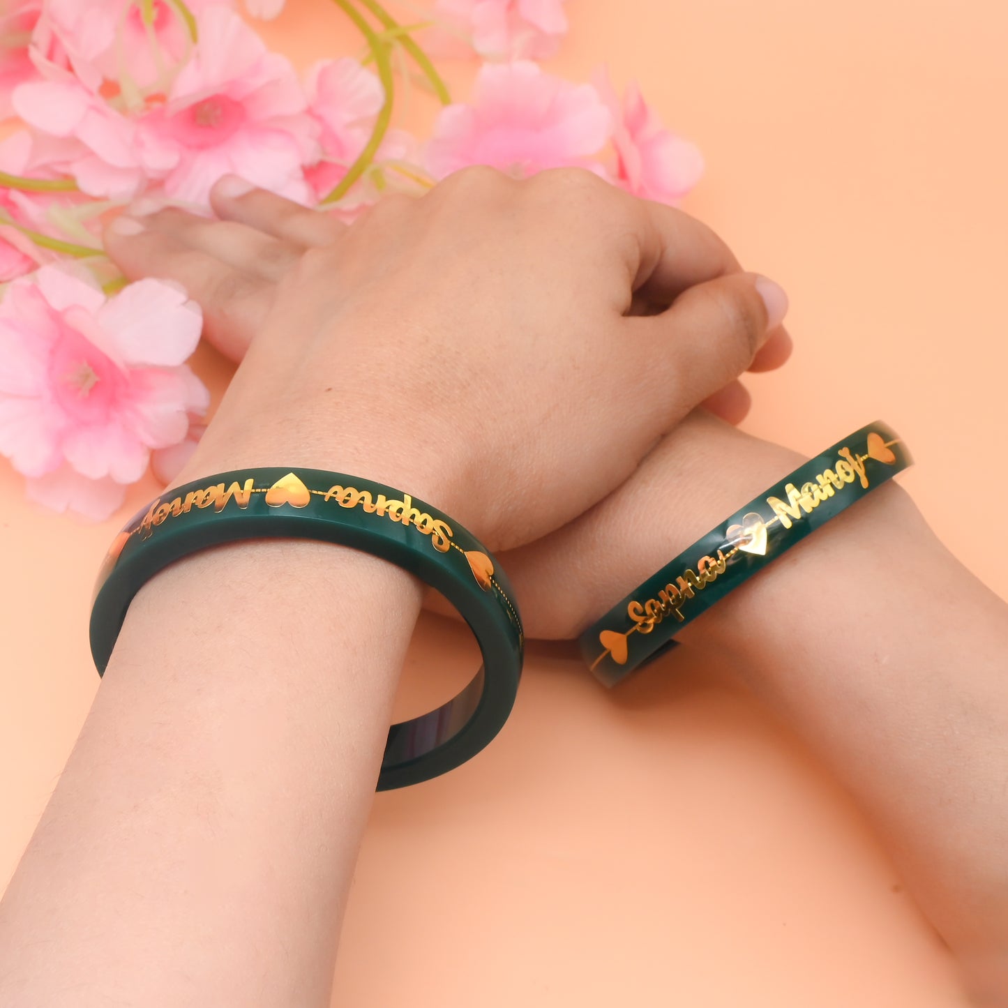 Exclusive Personalize Your Name Gold Bangles for Women