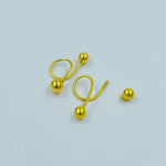 Load image into Gallery viewer, Trendy gold-plated silver ball stud earrings for modern simplicity.