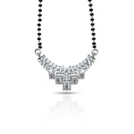 Load image into Gallery viewer, Floral Silver Mangalsutra Adorned with Striking Black Beads