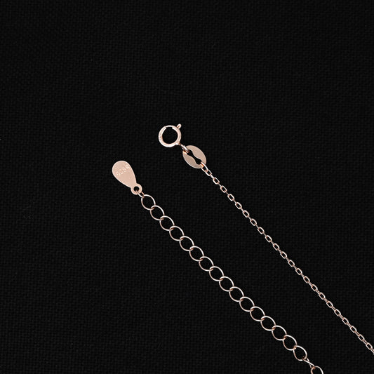 Sterling Silver Rose Gold Necklace – Heart Pendant with Sparkling White Stones.