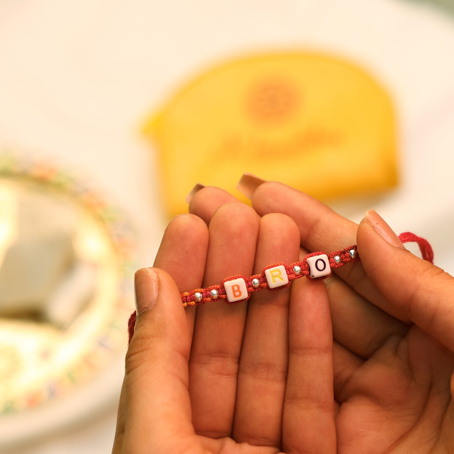 Trendy BRO Letter Silver Rakhi
