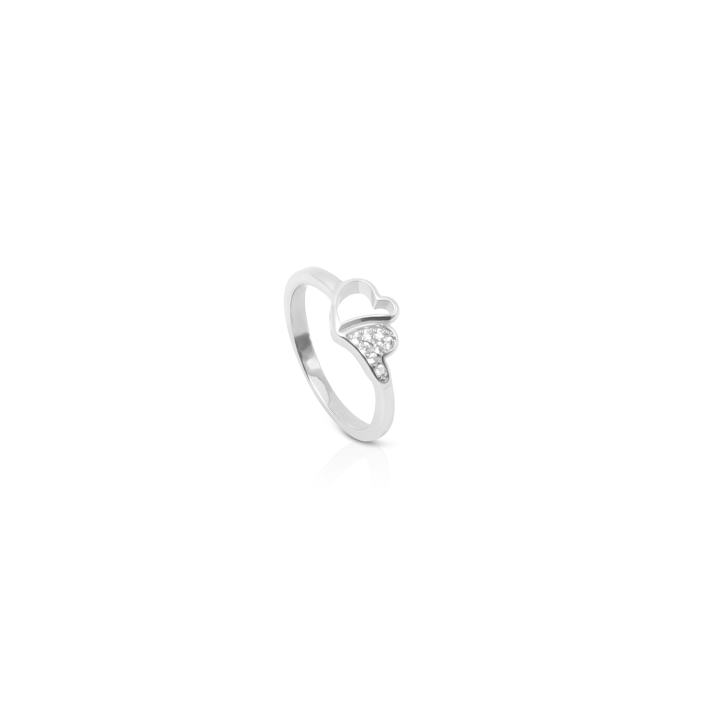 Romantic Dual Heart Silver Ring