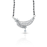 Load image into Gallery viewer, Elegant white silver mangalsutra with leaf motif