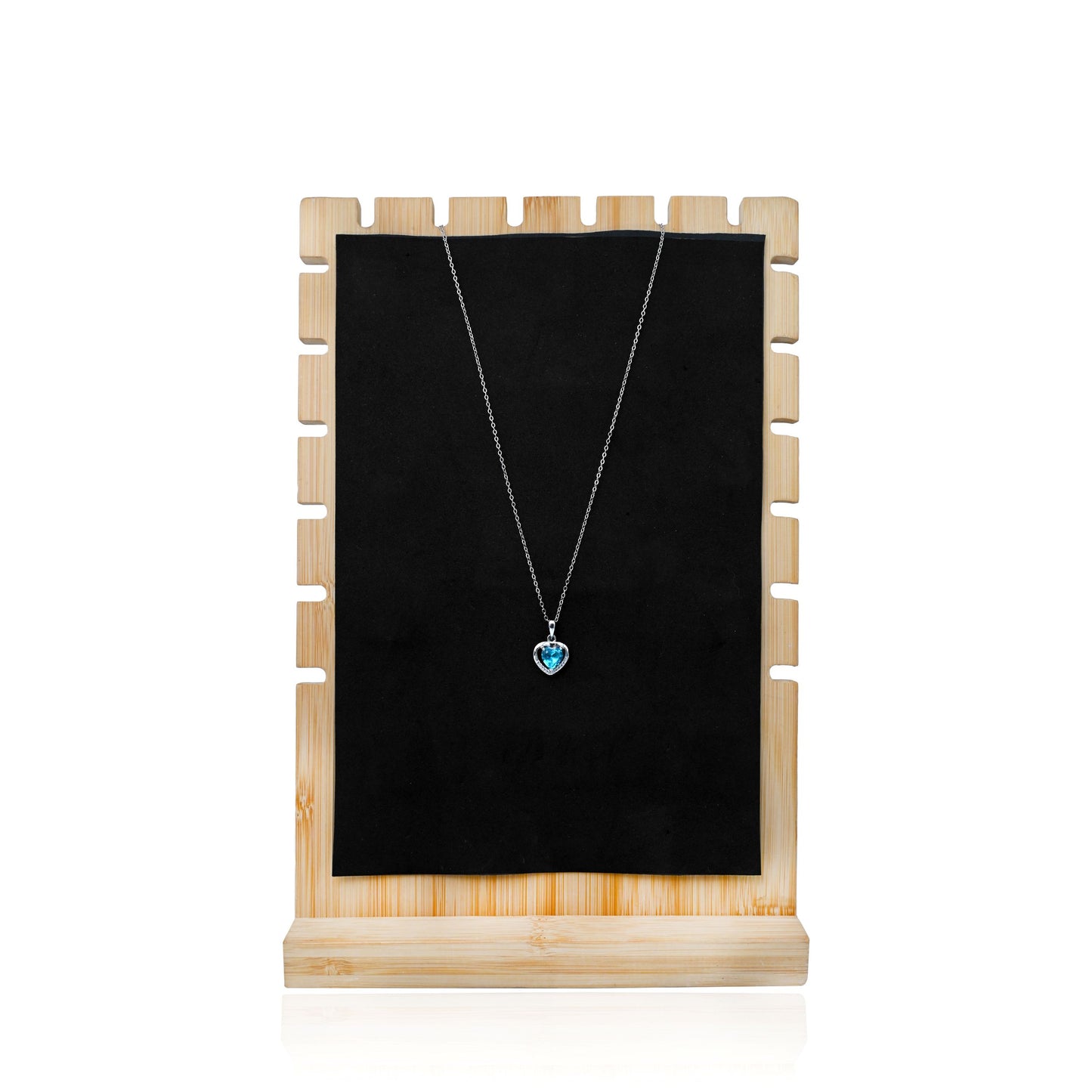Beautiful Silver Necklace with Ocean Blue Heart Stone – Perfect for All Occasions.