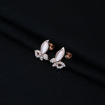 Load image into Gallery viewer, Elegant rose gold plated silver earrings embellished with a single pearl