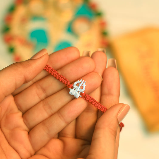 Mahadev Trishul Silver Rakhi
