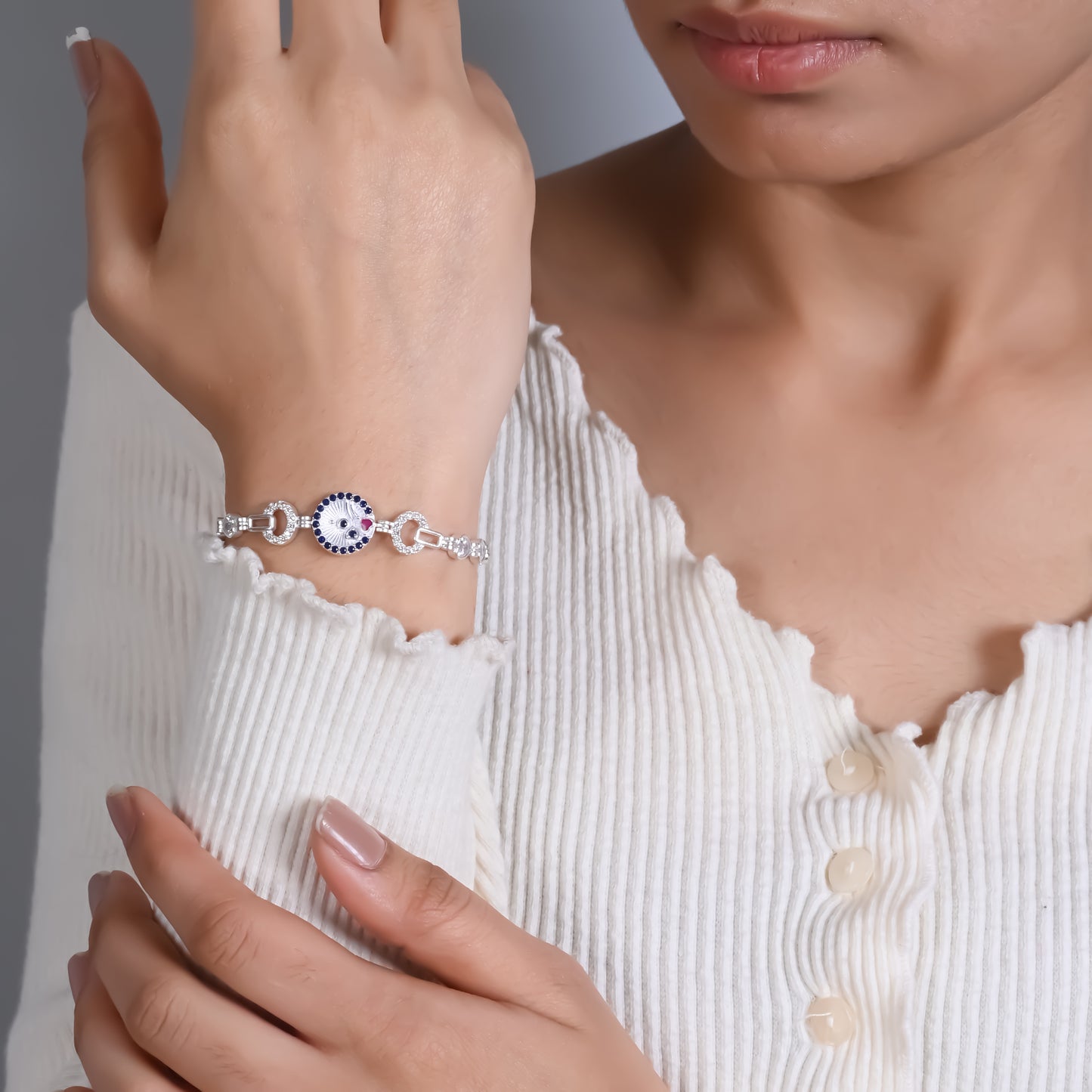 Sterling Silver Bracelet with Adjustable Fit