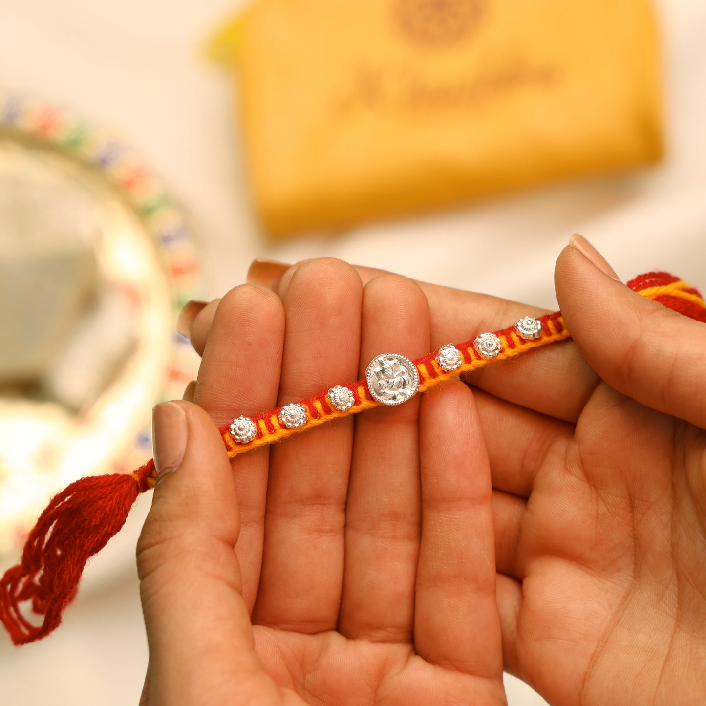 Divine Ganpati Silver Rakhi