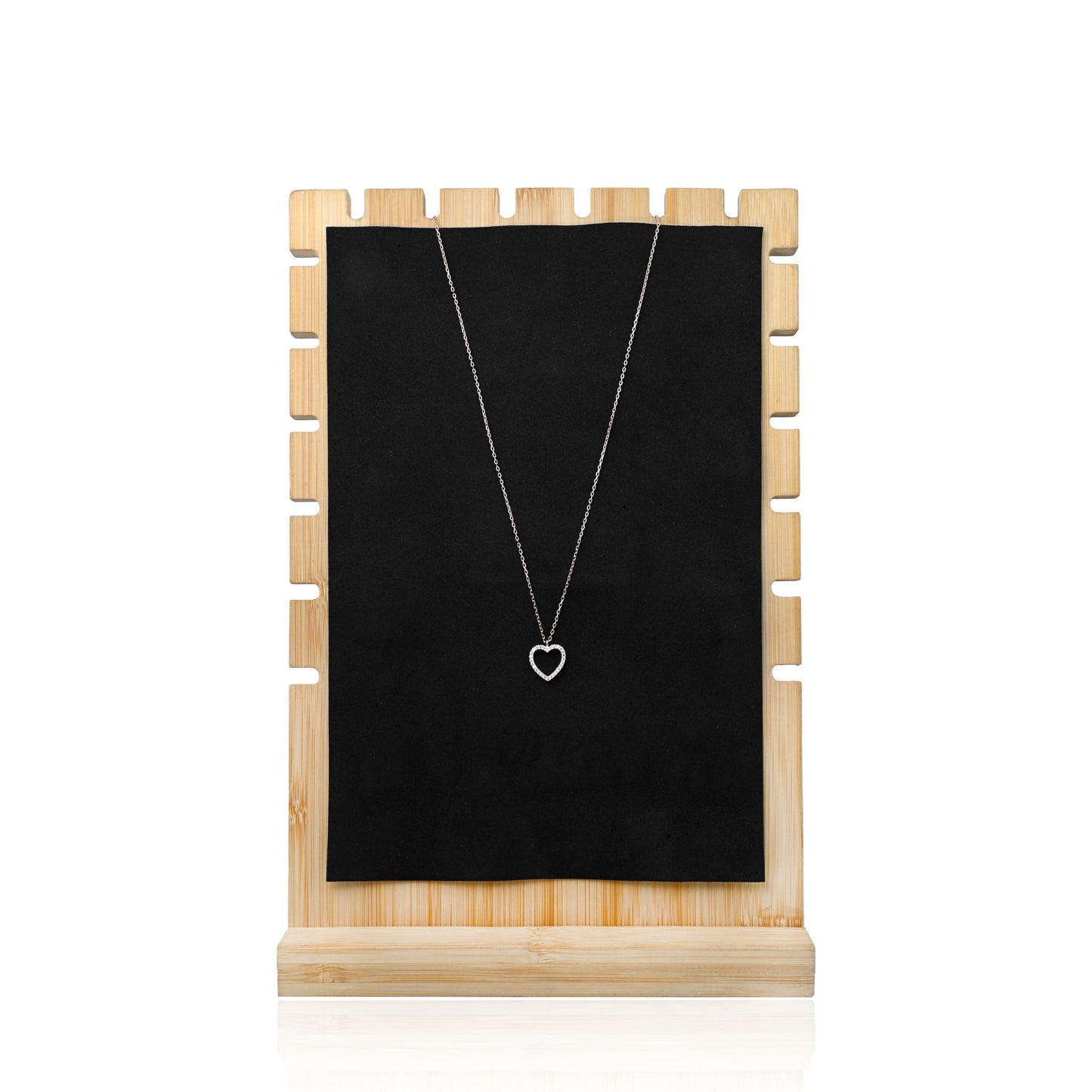 Elegant Silver Rose Gold Necklace with Heart-Shaped Pendant & Sparkling White Stones.