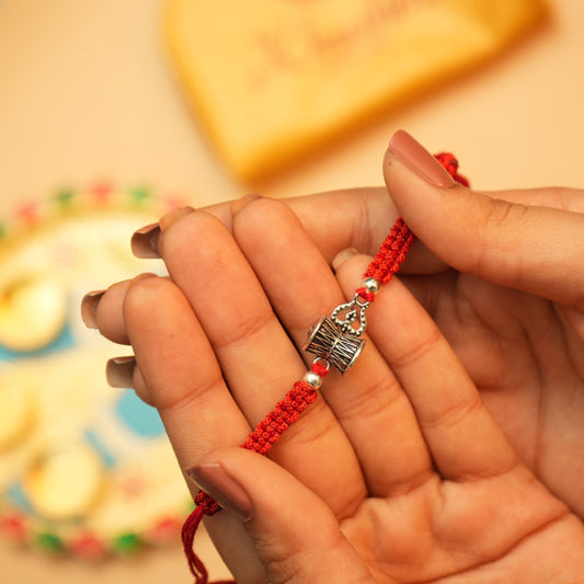 Lord Shiva Trishul Damru Silver Rakhi