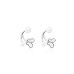 Load image into Gallery viewer, Charming Silver Earrings with Butterfly and White Moti Embellishment.