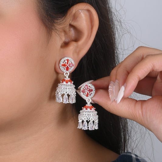 Graceful Silver Jhumka Earrings for Festive Celebrations