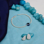 Load image into Gallery viewer, Chic evil eye bracelet in silver, perfect for stylish everyday protection