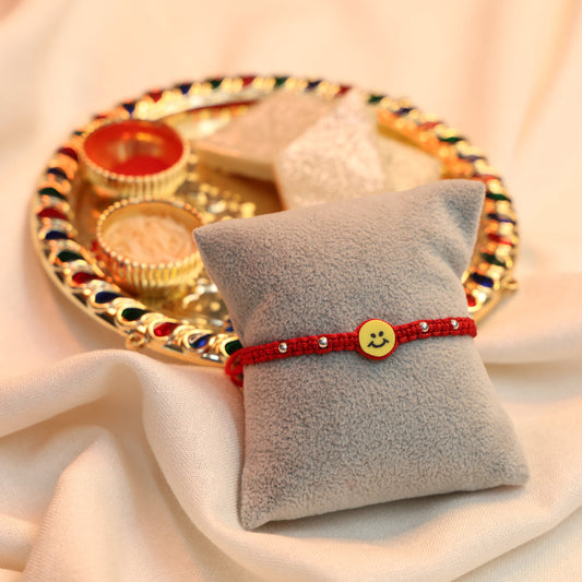 Joyful Smiley Rakhi in Silver