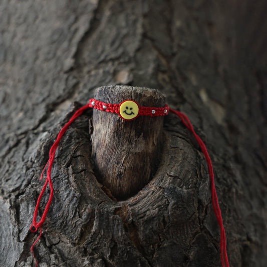Joyful Smiley Rakhi in Silver