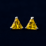 Load image into Gallery viewer, Color Your Spark Triangle Stones Unisex Silver Earrings in Vibrant lung