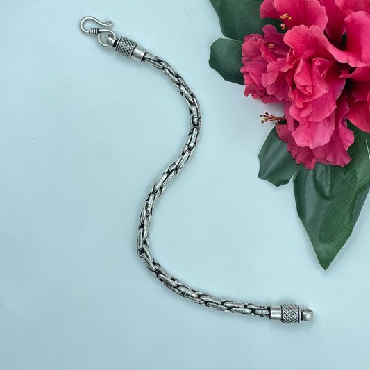 Sleek silver bracelet for men, perfect for everyday wear.