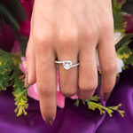 Load image into Gallery viewer, Charming Heart-Shaped Stone Silver Ring