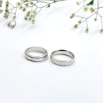 Load image into Gallery viewer, Sleek Silver Couple Rings with a Beautiful and Simple Center Design.