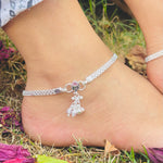 Load image into Gallery viewer, Beautiful Silver Anklet with Dual Peacock Joints for a Bold Statement.