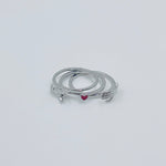 Load image into Gallery viewer, Silver Ring with Red Heart for Love's Embrace