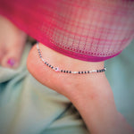Load image into Gallery viewer, Stylish Silver Anklet with Black Moti and Silver Accents