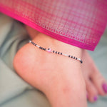 Load image into Gallery viewer, Elegant Silver Charm Anklet with Black Moti and Beads