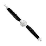 Load image into Gallery viewer, Bold sterling silver moli bracelet for men featuring a fierce lion face design