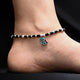 Elegant silver anklets with cute teddy bear for girls.