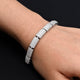 Sterling silver bracelet with square CZ stones and a premium design for boys.