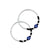 Silver kada payal with blue evil eye and black beads for baby