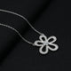 Elegant silver chain featuring a blooming flower pendant.