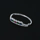 Elegant silver kada with colorful oval stones and wave design.