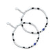 Silver kada payal with center blue evil eye and black-silver beads for girls