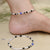 Girls' silver payal featuring blue evil eye and black-silver beads