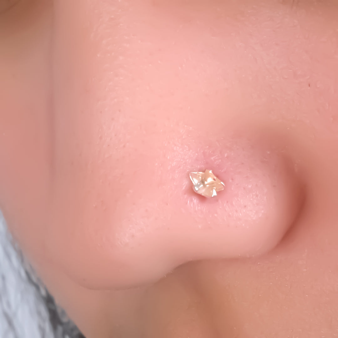 Silver Nosepin with Dazzling Brown Gem