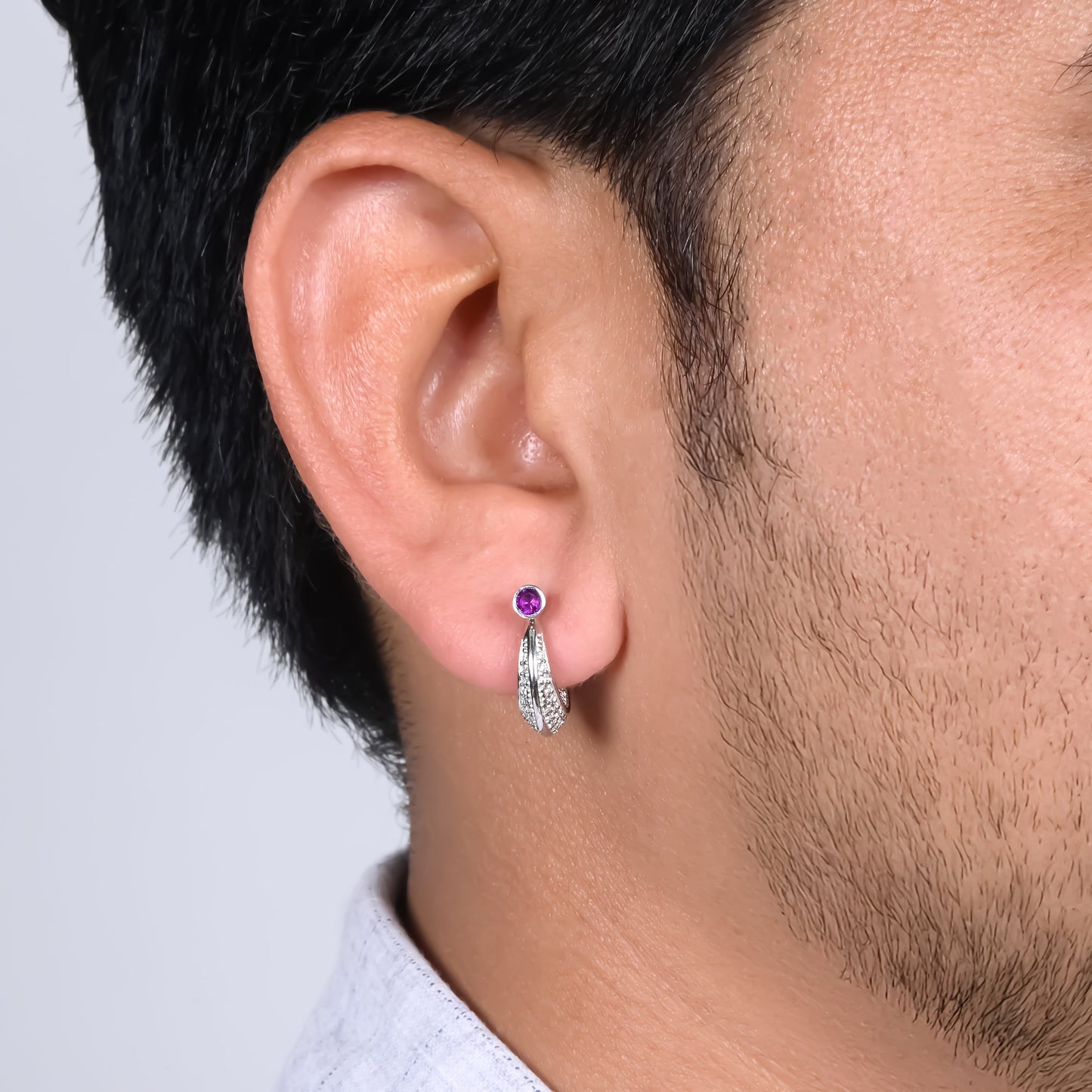 Silver Bali Earrings for Men - Trendy Jewelry for Boys & Young Men.