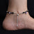 Stylish anklet with sterling silver and a blend of black and silver beads for girls.