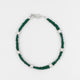 Elegant silver bracelet featuring a mix of green and silver beads for boys.