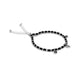 Girls' anklet featuring sterling silver, black beads, and ghungroo accents.