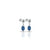 Elegant silver earrings with blue oval beads and floral pattern for girls.