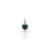 Elegant silver heart-shaped pendant featuring a central green gemstone.