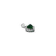 Stylish silver pendant highlighting a heart shape with green gemstone.