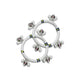 Silver baby kada payal with green heart shape and ghungroo