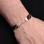 Load image into Gallery viewer, Timeless silver moli bracelet with a unique retro style, showcasing intricate knitted details
