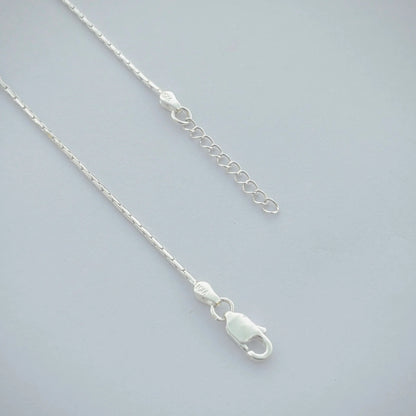 Silver Anklet with Ocean Blue Moti and Delicate Beads